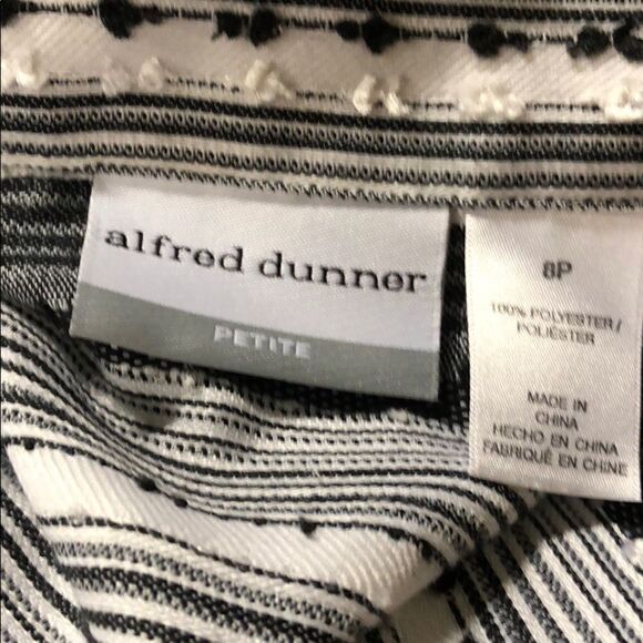 Alfred Dunner blouse black and white size 8p - Picture 2 of 6